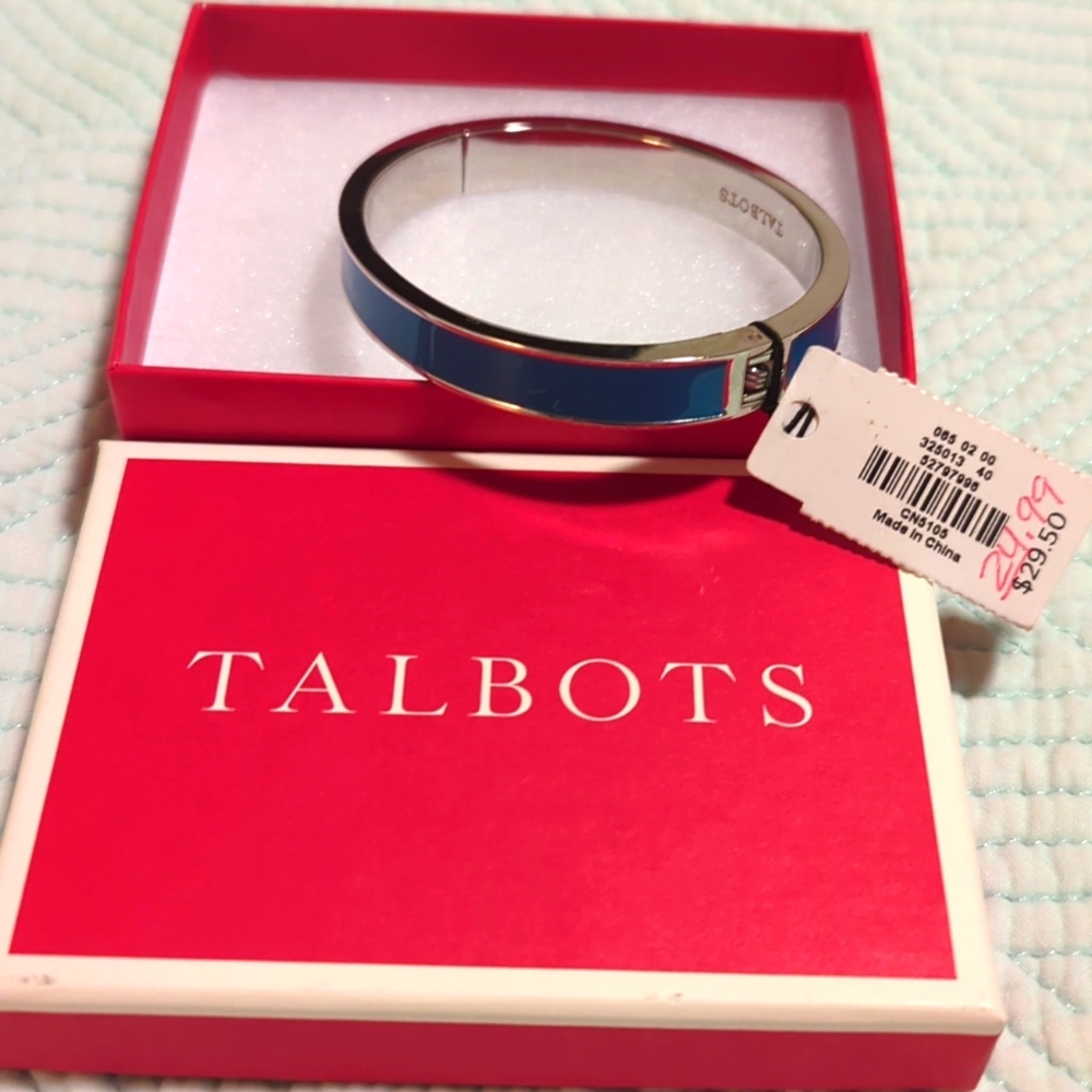 Talbots silver color and blue bangle